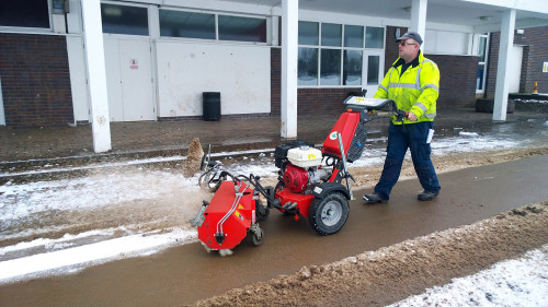 Sweepers can clear snow from a carpark very effectively